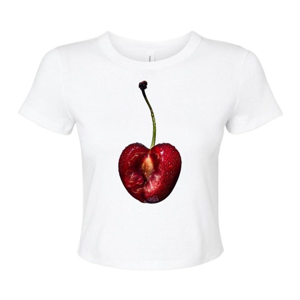 EN FLEURS JUMBO FRUIT BABY TEE — CHERRY
